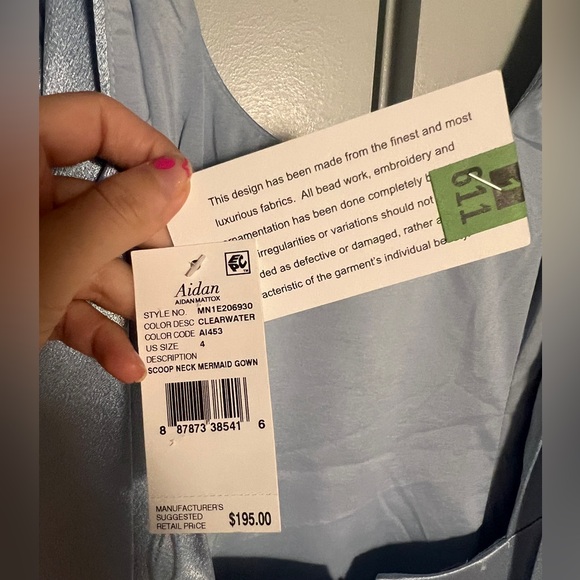 Aiden Matrix Blue Gown (Size 4) - Picture 6 of 6